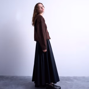 Topshop heavy twill full hem midaxi skirt in black