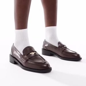 RAID Nonnie penny loafers in brown