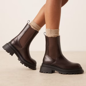 ASOS DESIGN Austin chunky chelsea boots in brown
