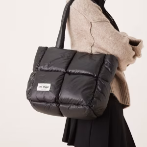 JJXX quilted tote bag in black