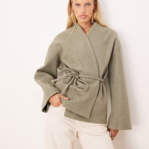 AWARE felted kimono style jacket in tea green