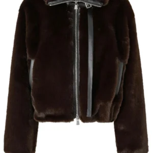 Pinko Estebana Short Mink-Effect Blouson