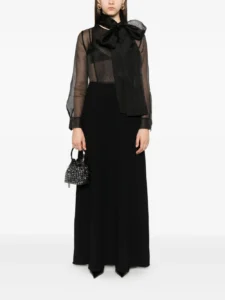 P.A.R.O.S.H. bow-detail silk dress