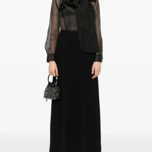 P.A.R.O.S.H. bow-detail silk dress