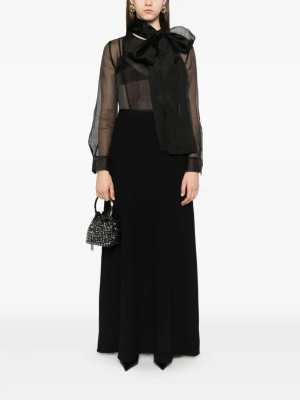P.A.R.O.S.H. bow-detail silk dress