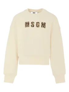 MSGM Kids leopard-print logo sweatshirt