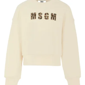 MSGM Kids leopard-print logo sweatshirt
