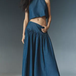 Mare Mare x Anthropologie Basque-Waist Maxi Skirt
