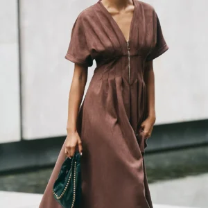 The Tobie Suede Shirt Dress by Exquise