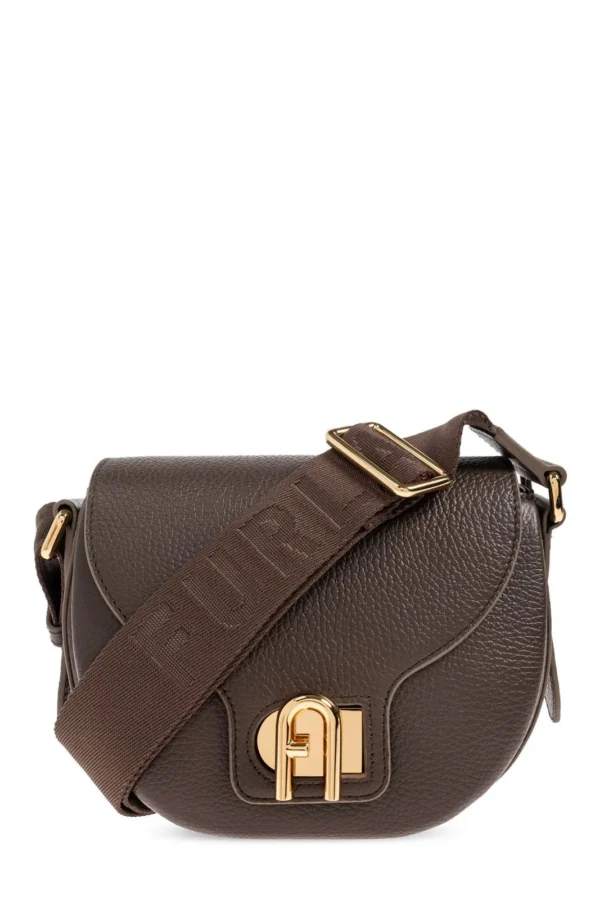 Furla Logo Plaque Foldover-Top Shoulder Bag