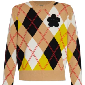Marc Jacobs Crewneck Preppy Daisy Argyle Sweater