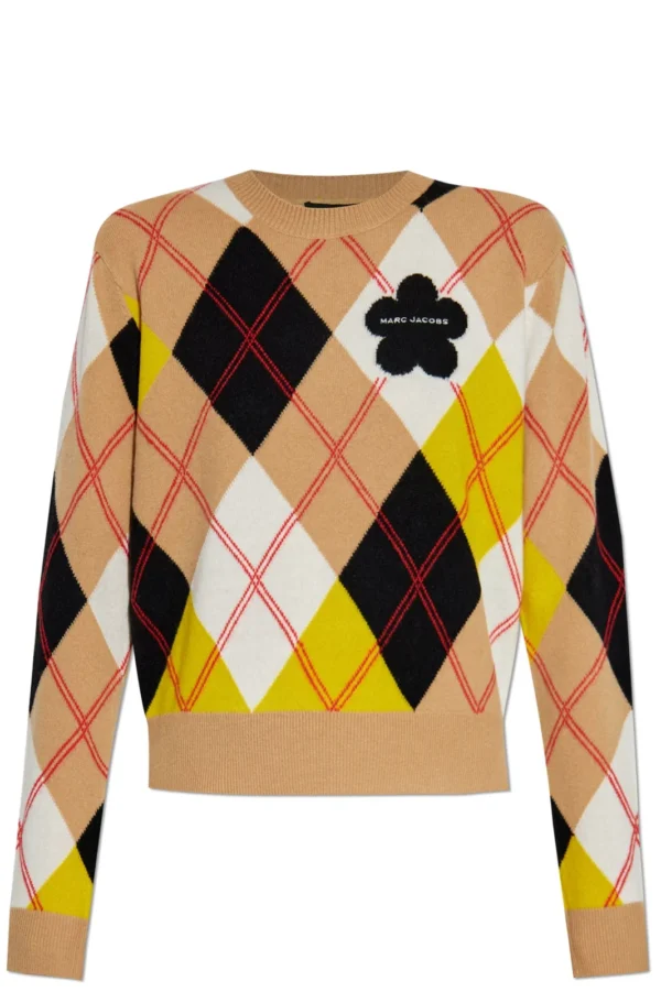 Marc Jacobs Crewneck Preppy Daisy Argyle Sweater
