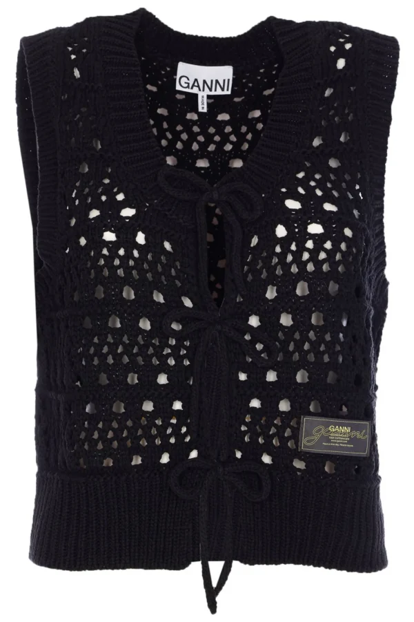 Ganni Crochet Tie String Vest
