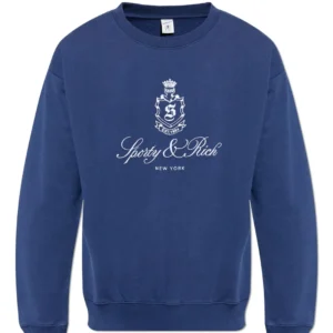 Sporty & Rich Logo Printed Crewneck Sweatshirt