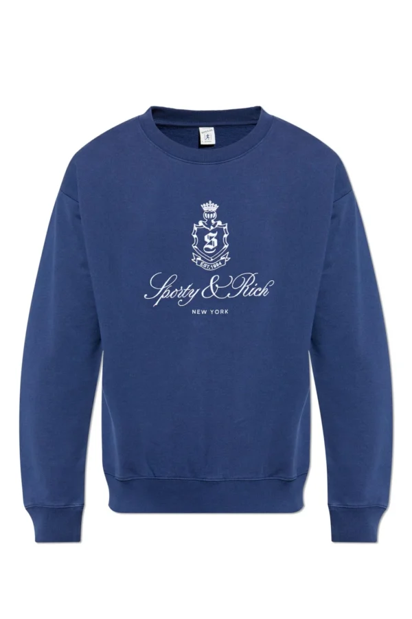 Sporty & Rich Logo Printed Crewneck Sweatshirt