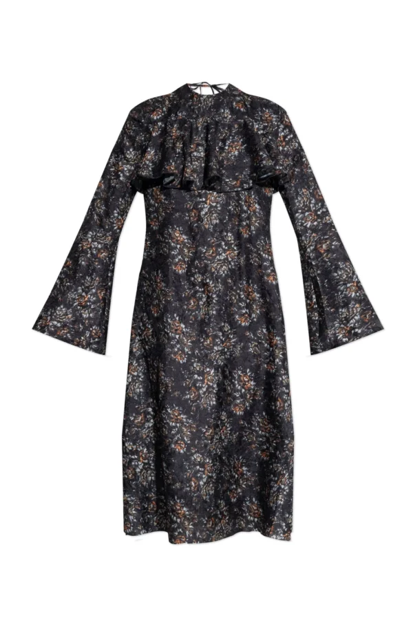 Ganni Floral Ruffle Dress