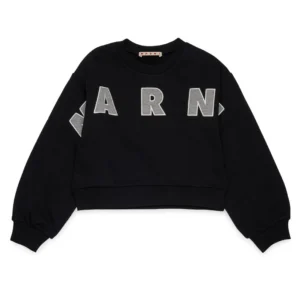 Marni Kids Logo Patch Cropped Sweatshirt