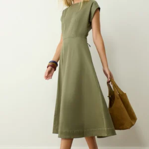 Tuckernuck Burnt Olive Chino Solen Midi Dress