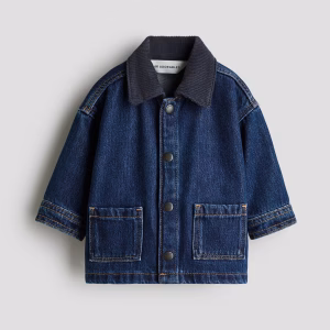 Denim Jacket with Corduroy Collar
