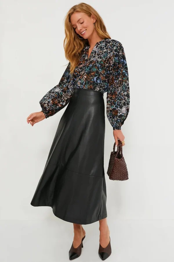 Tuckernuck Black Leather Veronica Maxi Skirt