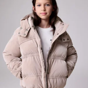 smALLSAINTS Pink Ruched Short Padded Coat