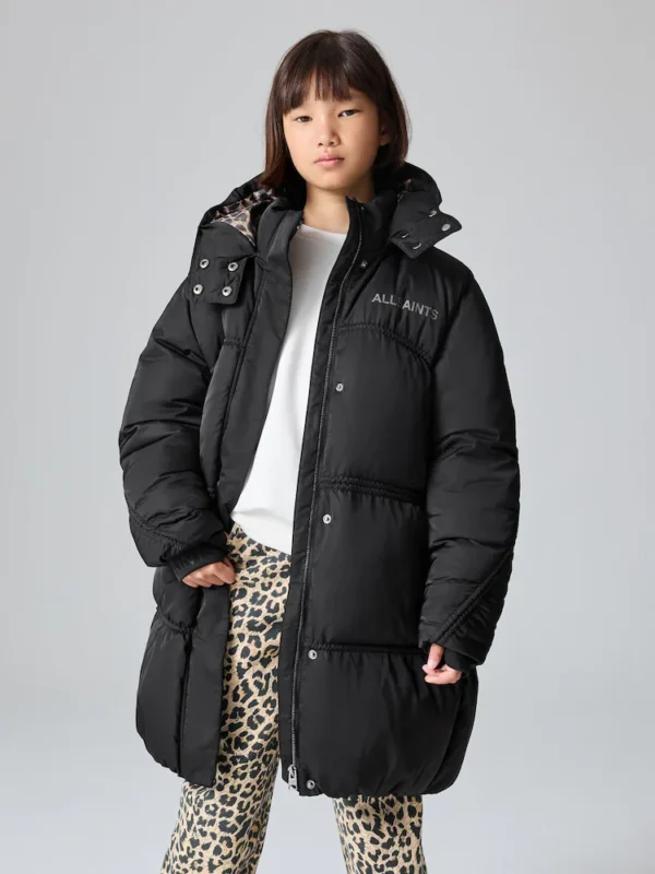 smALLSAINTS Black Ruched Longline Padded Coat