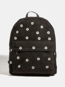 Skinnydip Black Ditsy Flower Print Embroidered Backpack