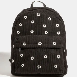Skinnydip Black Ditsy Flower Print Embroidered Backpack