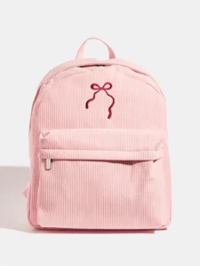 Skinnydip Pink Bow Embroidered Backpack