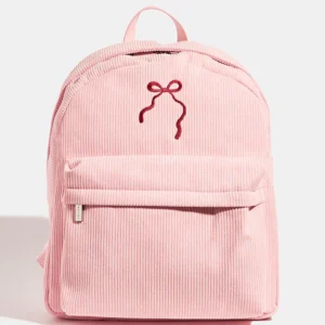 Skinnydip Pink Bow Embroidered Backpack