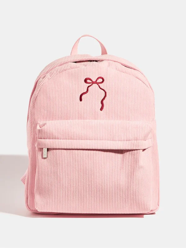 Skinnydip Pink Bow Embroidered Backpack