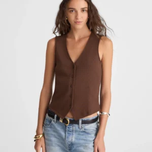 Ribbed V-Neck Vest