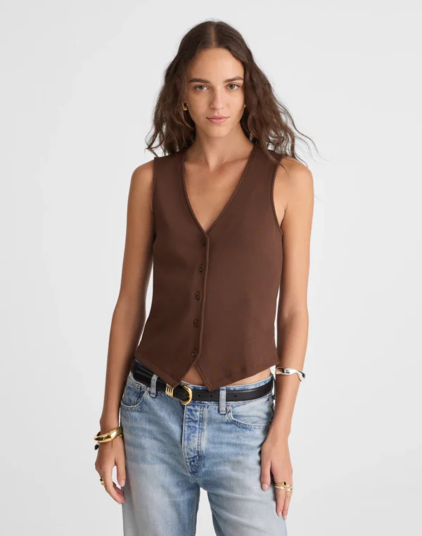 Ribbed V-Neck Vest