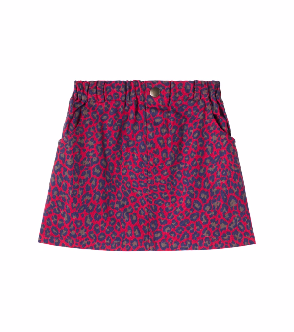 Cozmo Lille leopard-print cotton twill skirt