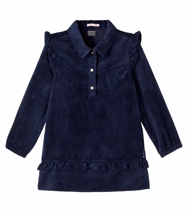 Scotch & Soda Kids Ruffled corduroy dress