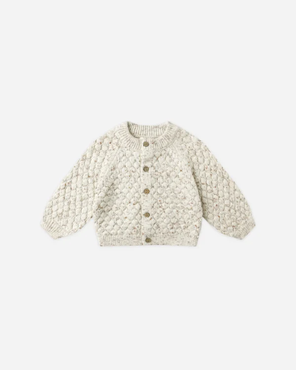Quincy Mae Bubble Knit Cardigan || Natural Confetti
