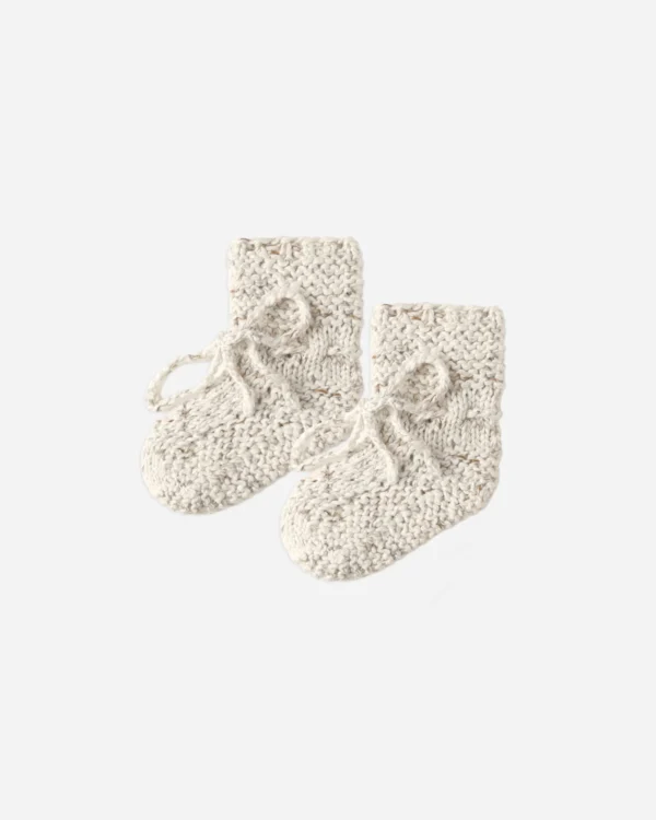 Quincy Mae Knit Booties || Natural Confetti