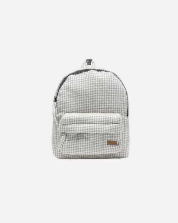 Quincy Mae  Mini Backpack || Blue Gingham