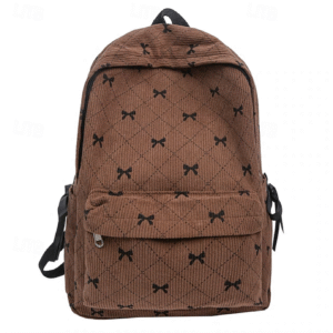 Girls' Black Bow Pattern Backpack