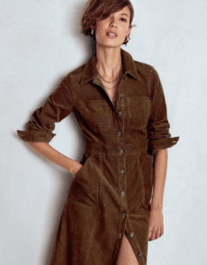 Amanda Cord Midi Dress Raw Umber