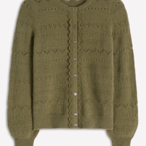 Leticia Lace Trim Cardigan Woodland Green