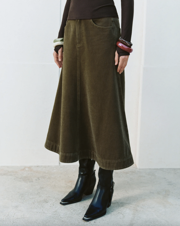 Maxi A-Line Denim Skirts