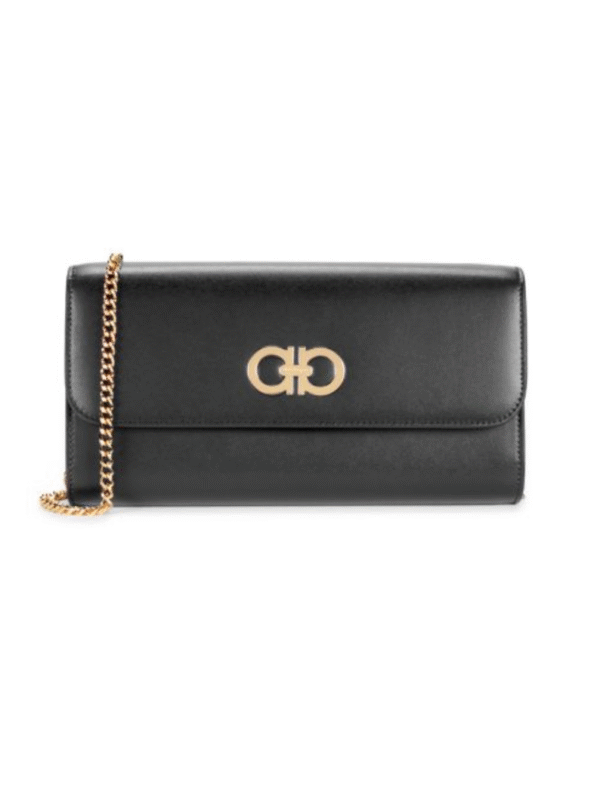 FERRAGAMO Double Gancini Leather Wallet-On-Chain
