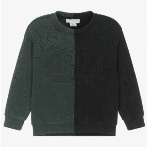 Stella McCartney Kids Boys Black & Green Two-Tone Cotton Sweatshirt