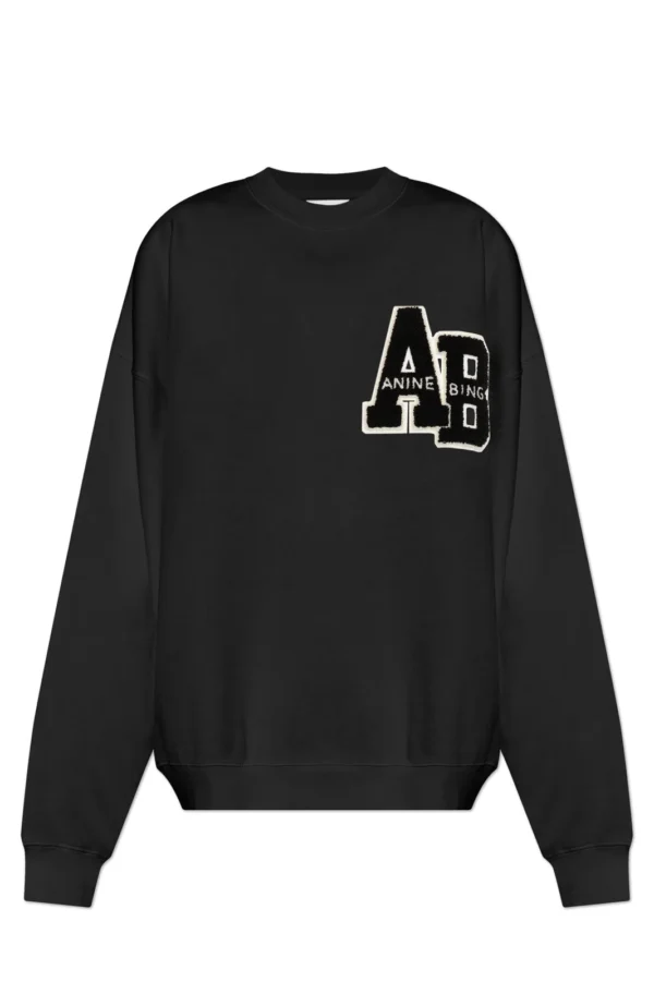 Anine Bing Miles Logo-Patch Jersey Sweatshirt