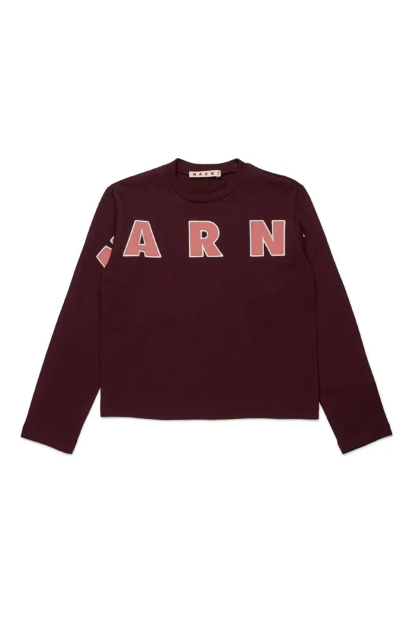 Marni Kids Logo Embroidered Long-Sleeved T-Shirt