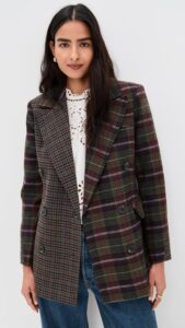 Avec Les Filles Combo Collar Hourglass Blazer