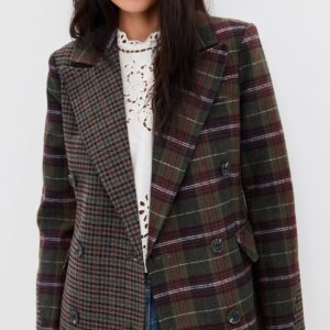 Avec Les Filles Combo Collar Hourglass Blazer