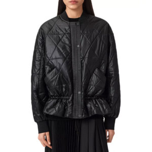 ALLSAINTS Alii Quilted Bomber Jacket Black