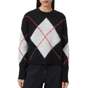 ALLSAINTS Lou Argyle Sweater Black